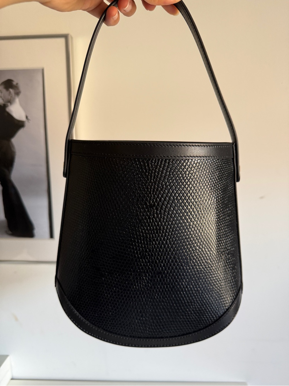Savette Small Bucket Bag - Pebbled Black - NEW